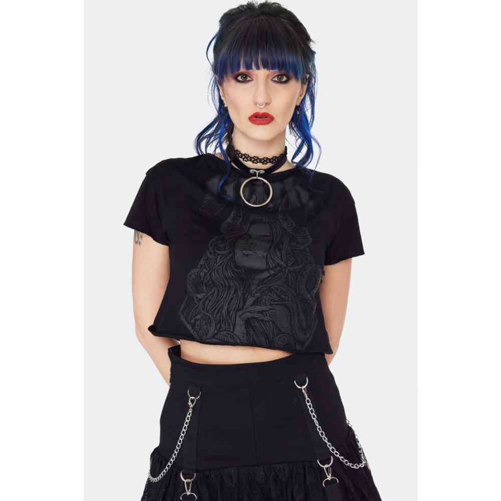 Jawbreaker - Lilith Printed Cropped Crop top - Schwarz